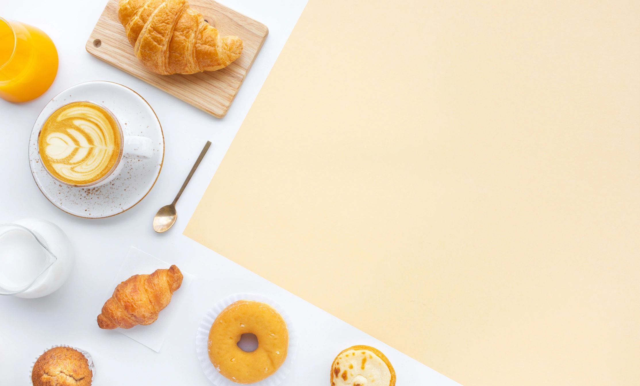 Breakfast pastries and baked goods on a kitchen table